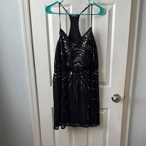 Express Black Sequin Cocktail Dress